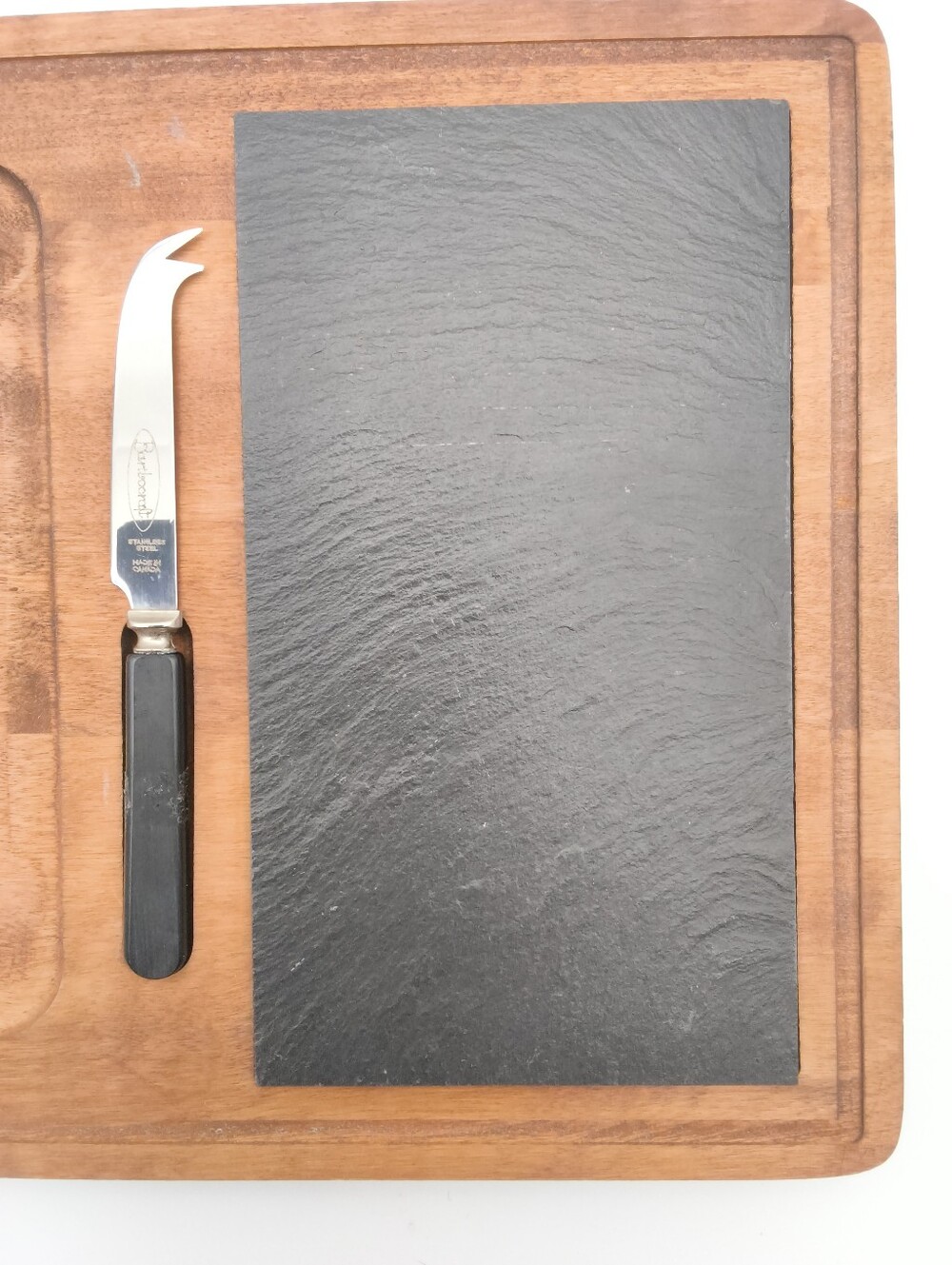 Vintage Baribocraft Maple Cheese Board Slate Slabs in Original Box - Picture 9 of 12